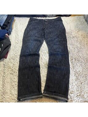Naked Famous Jeans Blue Indigo Arrow Broken Twill Slub Stretch Selvedge 34x33